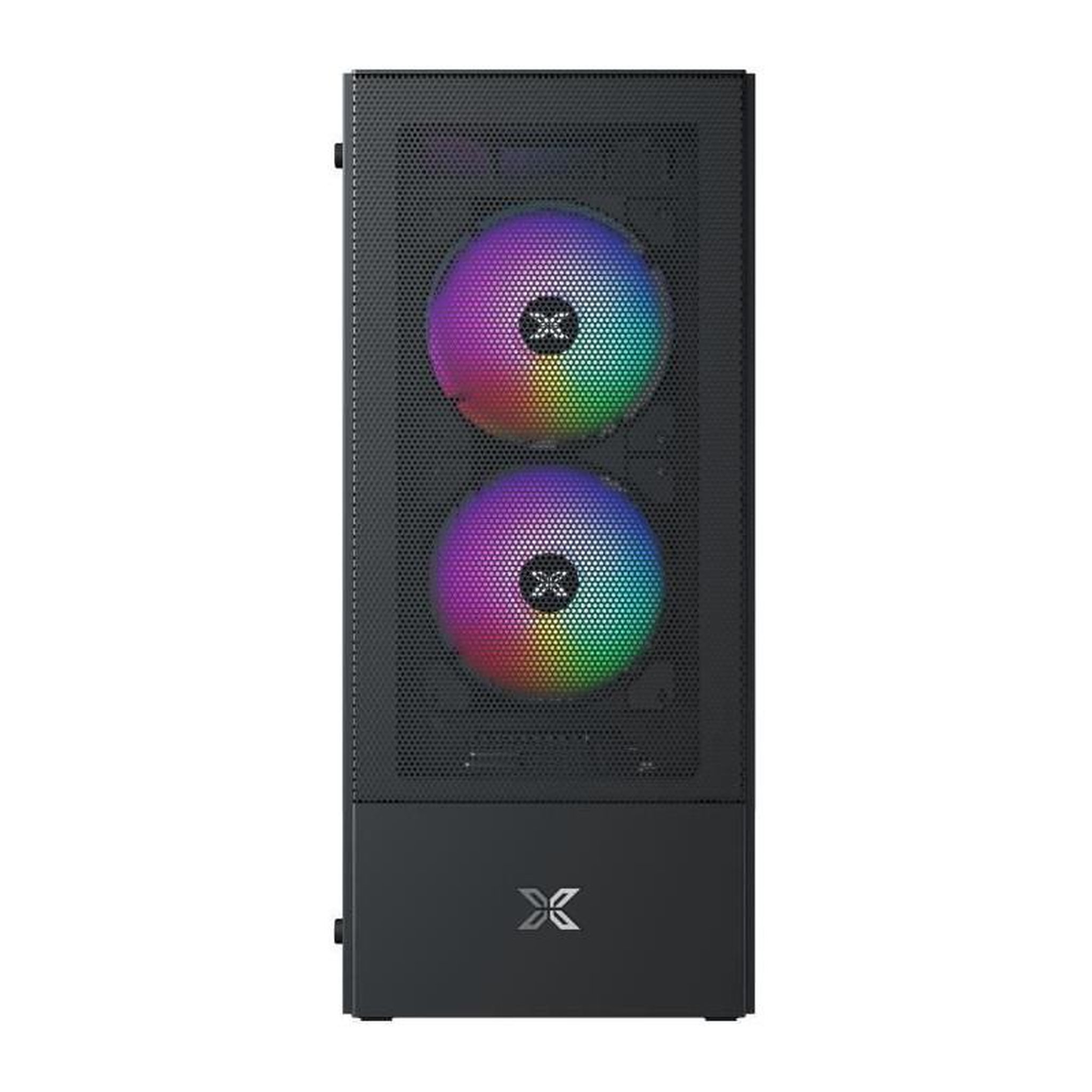 Voir la diapositive 2 : Xigmatek Boîtier PC Moyen Tour sans alim - XIGMATEK HERO II Air 3F (Noir) - ATX/Micro ATX - 3x120mm FRGB - Mesh - USB 3.0/2.0