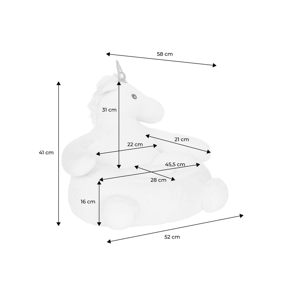 SWEEEK Fauteuil licorne pour enfant