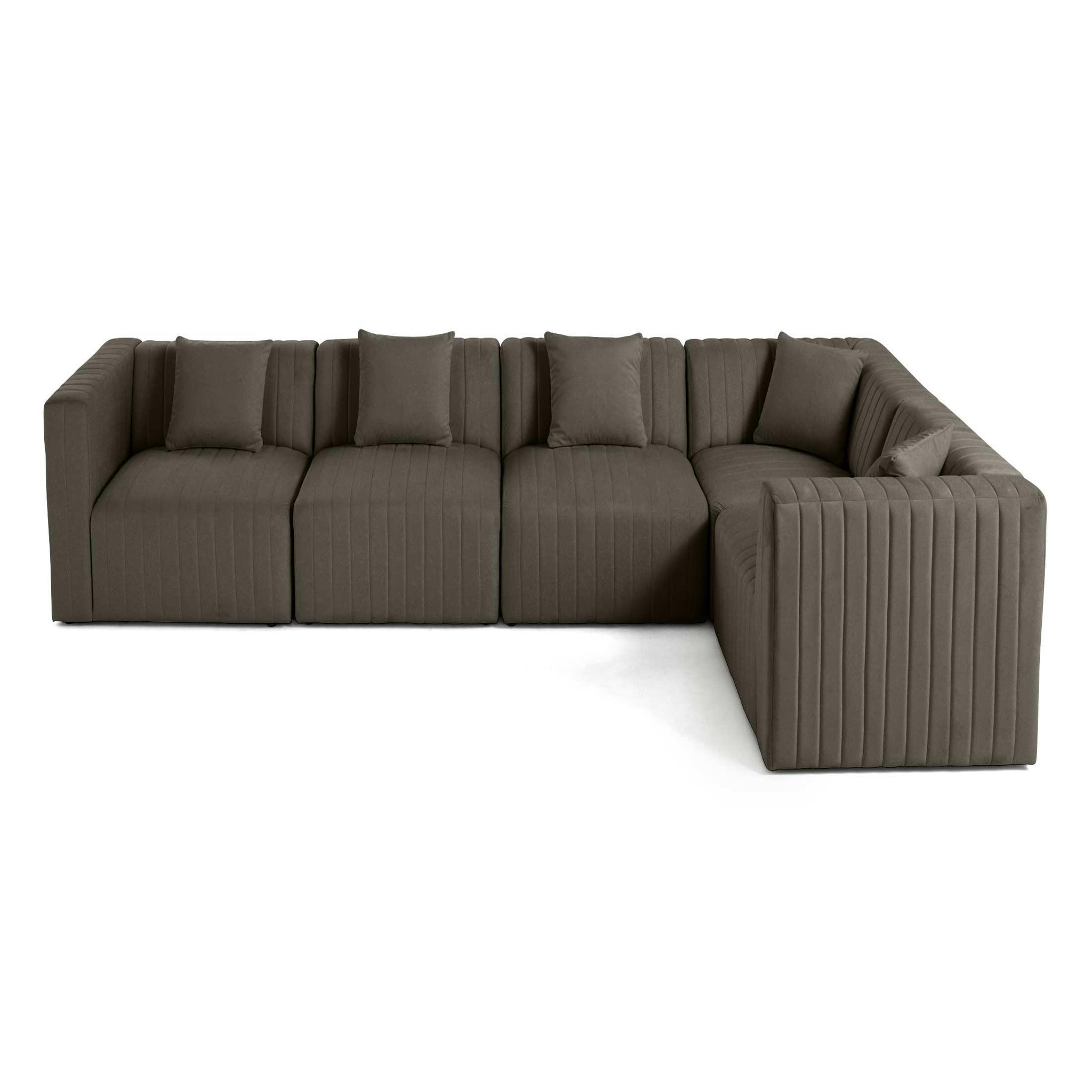 Voir la diapositive 1 : BEST MOBILIER Nova - canapé modulable d'angle réversible - 6 places - en velours