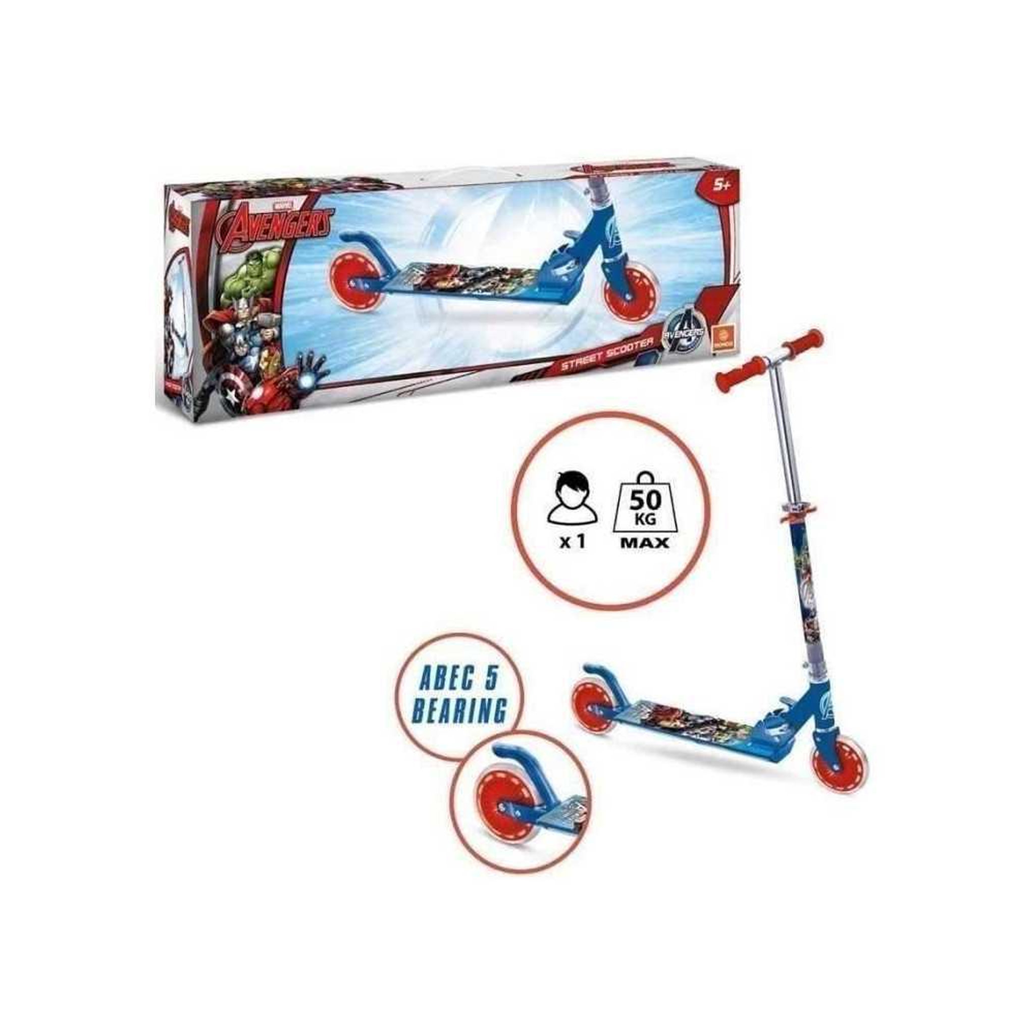 Marvel Patinette 2 roues - MARVEL - Avengers - Pliable - Guidon ajustable - Rouge