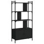 Voir la diapositive 2 : VIDAXL Bibliotheque avec portes noir 76,5x30x154,5cm bois d'ingenierie