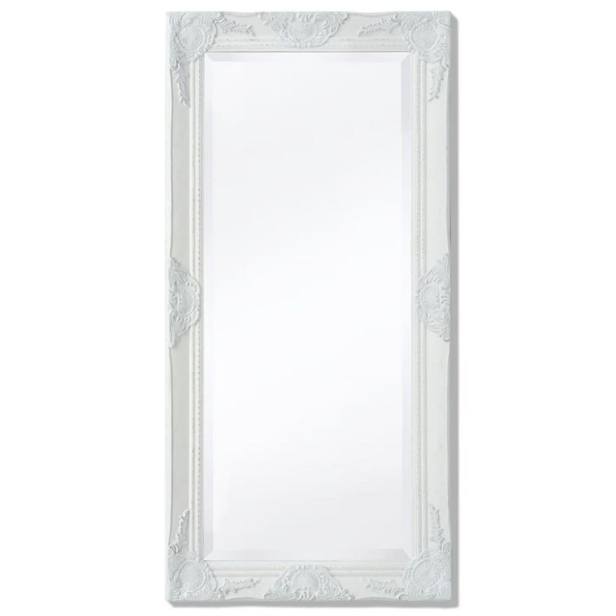VIDAXL Miroir mural style baroque 100x50 cm blanc