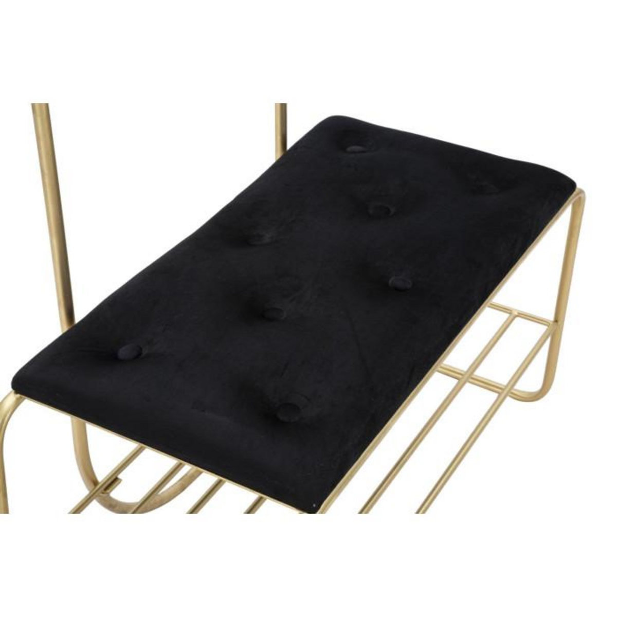 Paris Prix Meuble d'Entrée Avec Banc  Porte-Manteaux  180cm Or & Noir