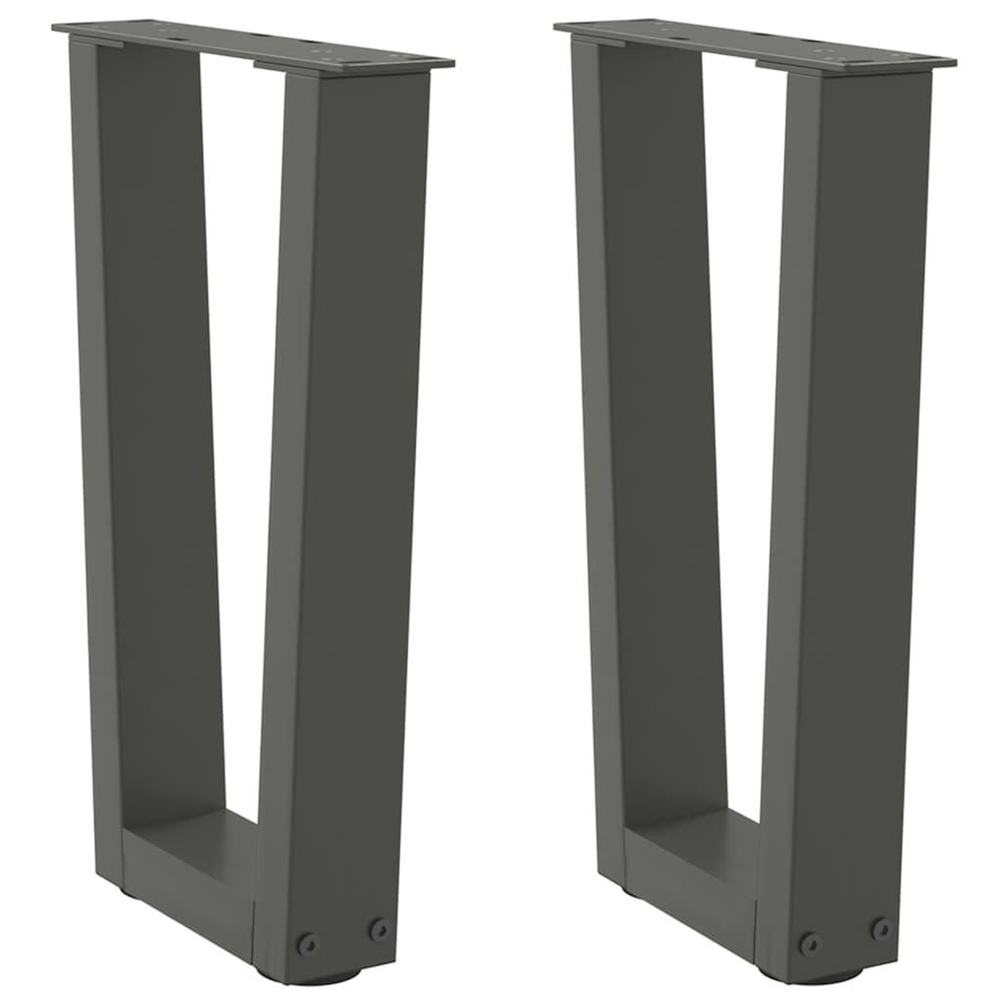 VIDAXL Pieds de table a manger en forme de V 2 pcs anthracite acier
