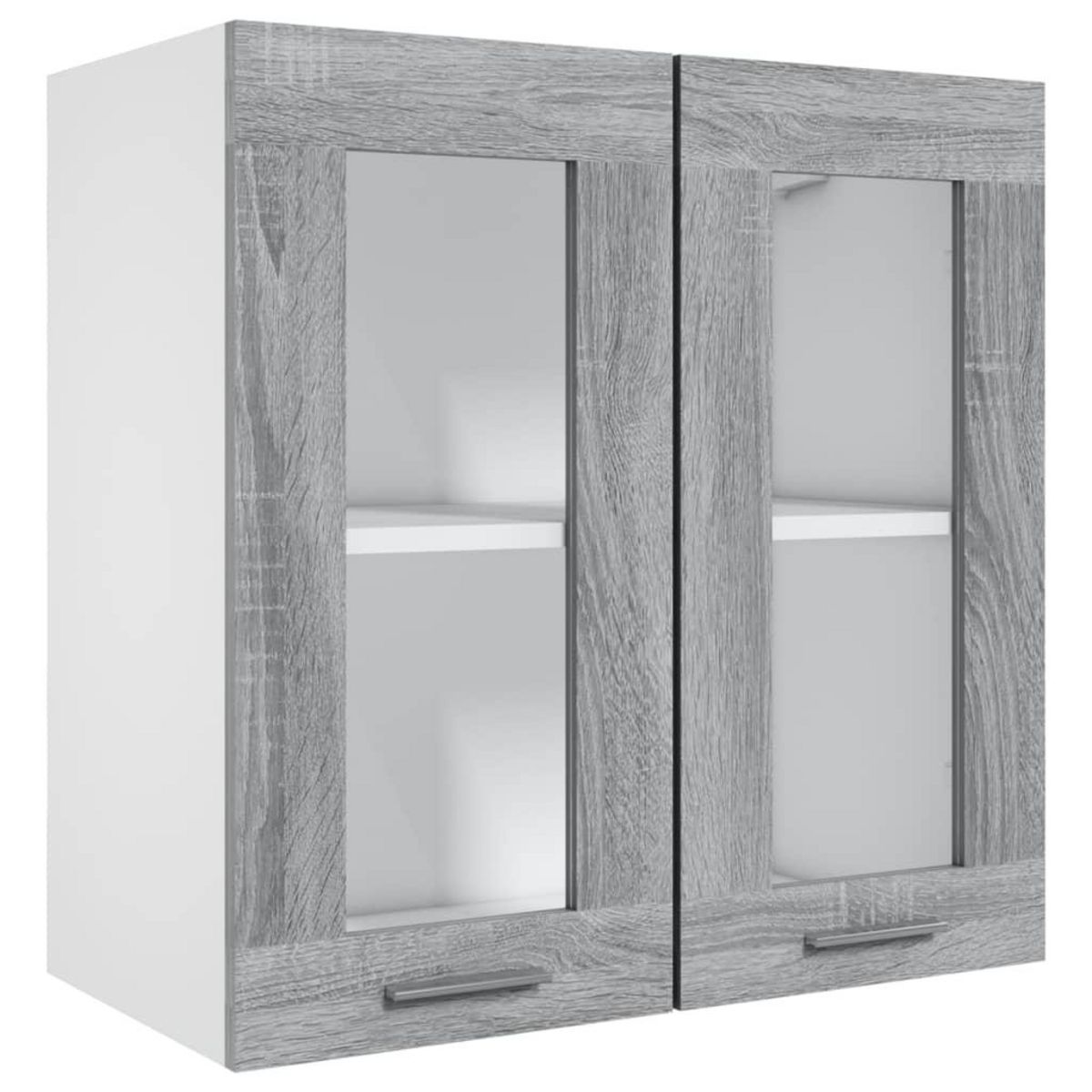 VIDAXL Armoire en verre suspendue Sonoma gris Bois d'ingenierie