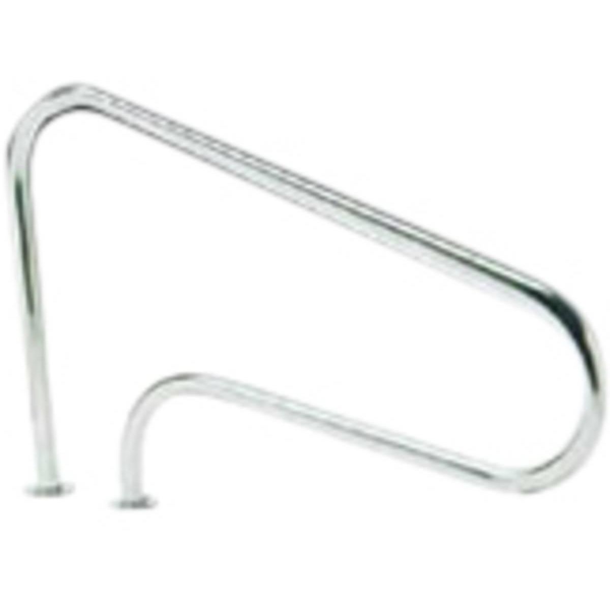 Habitat et Jardin Sorties de bain pour piscine avec 2 ancrages extérieurs - 125 x 80 cm - Inox - A visser