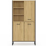 Voir la diapositive 3 : ID MARKET Buffet haut H. 160 cm DETROIT 3 portes design industriel