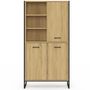 Voir la diapositive 3 : ID MARKET Buffet haut H. 160 cm DETROIT 3 portes design industriel