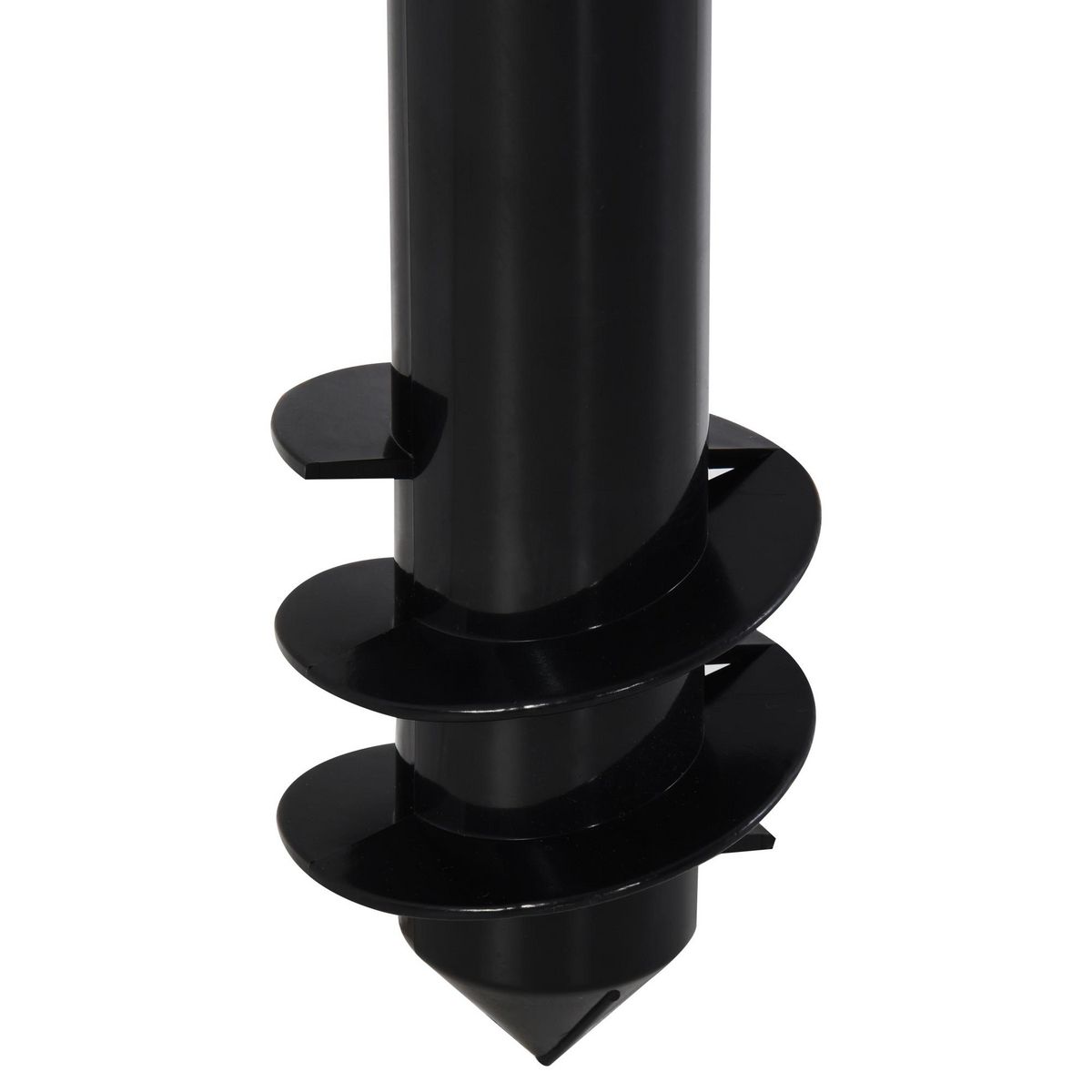 OUTSUNNY Pied de parasol à planter - pied d'ancrage à visser dans le sol - fixation parasol - porte-parasol avec vis de serrage - ABS noir