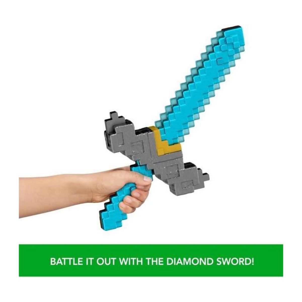 MINECRAFT Minecraft Épée et Pioche 2 en 1, accessoire inspiré de Minecraft : Le Film, JFR72 Mattel, jeu de rôle