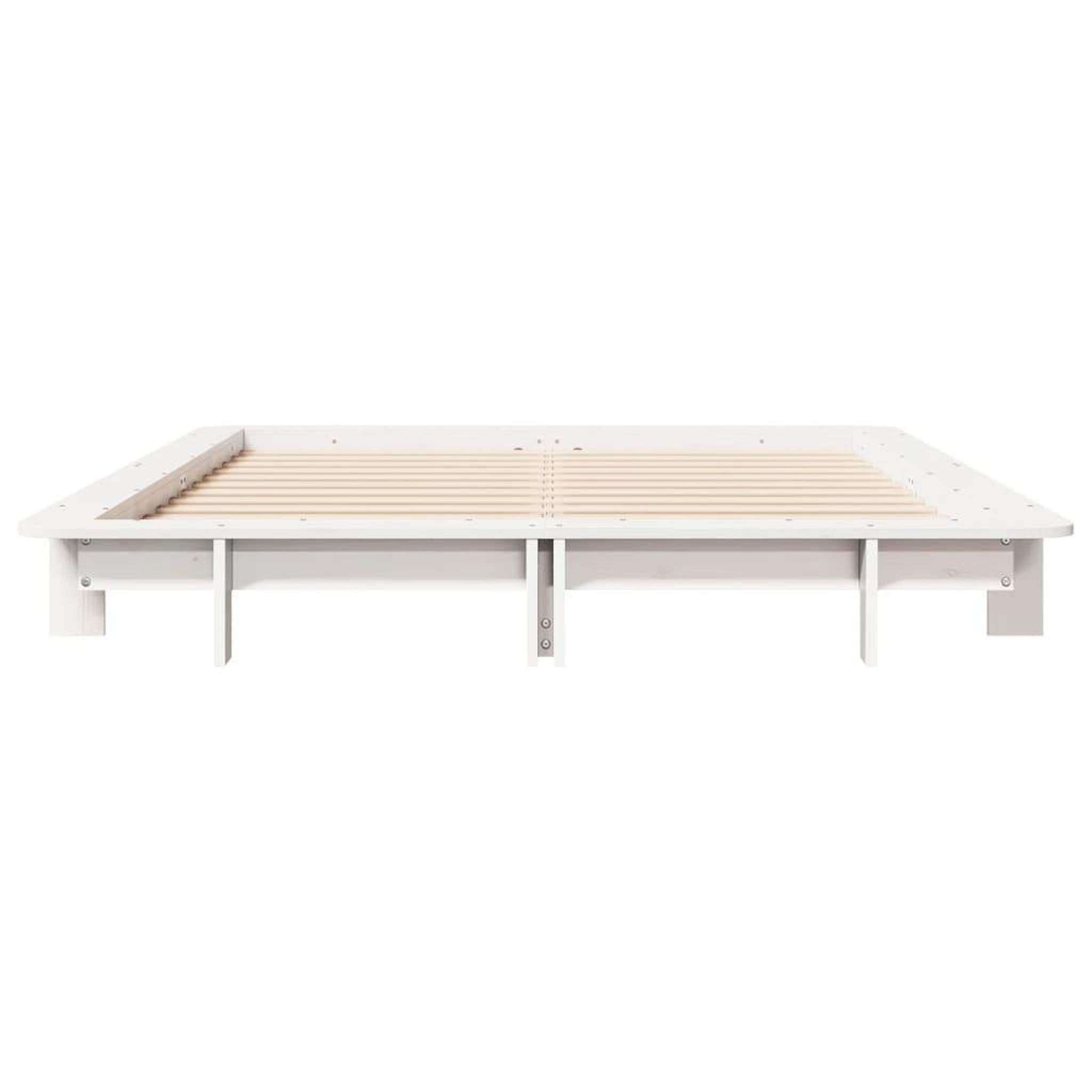 Voir la diapositive 4 : VIDAXL Cadre de lit sans matelas blanc 140x200 cm bois de pin massif