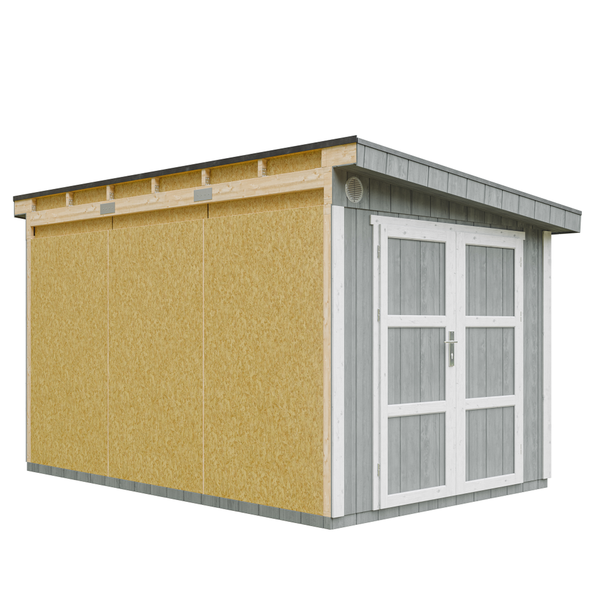 Voir la diapositive 1 : TIMBELA Abri de jardin qualité premium 8,68 m² h231x248x412 cm avec plancher et paroi latérale m939