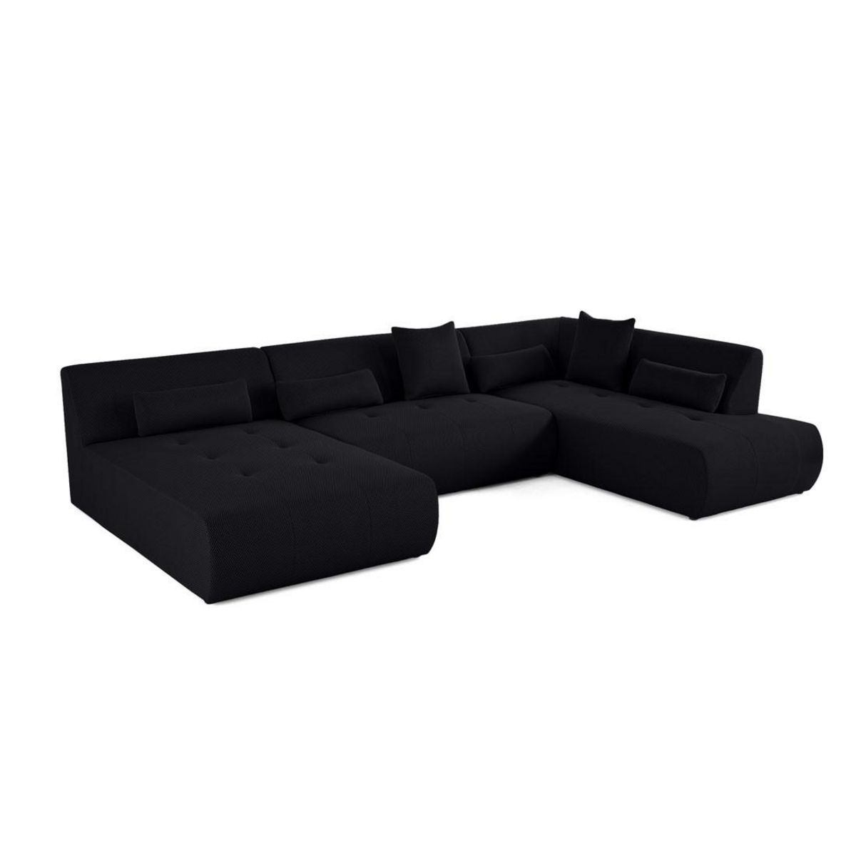 LISA DESIGN Onyx - canapé panoramique modulable d'angle droit - 7 places - en tissu mailles 3d