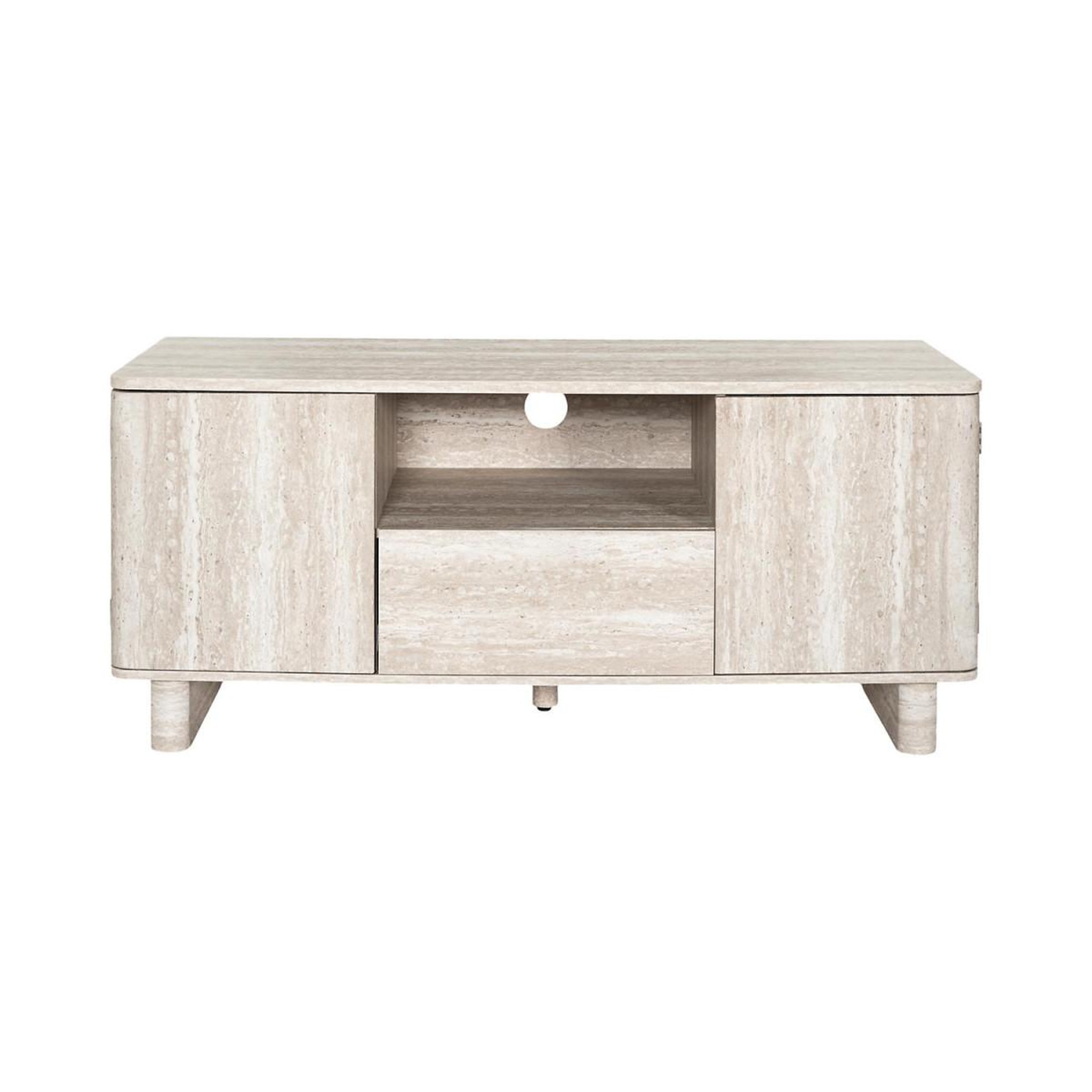 Voir la diapositive 2 : The Home Deco Factory Meuble tv 2 portes & 1 tiroir  pietra  110cm beige