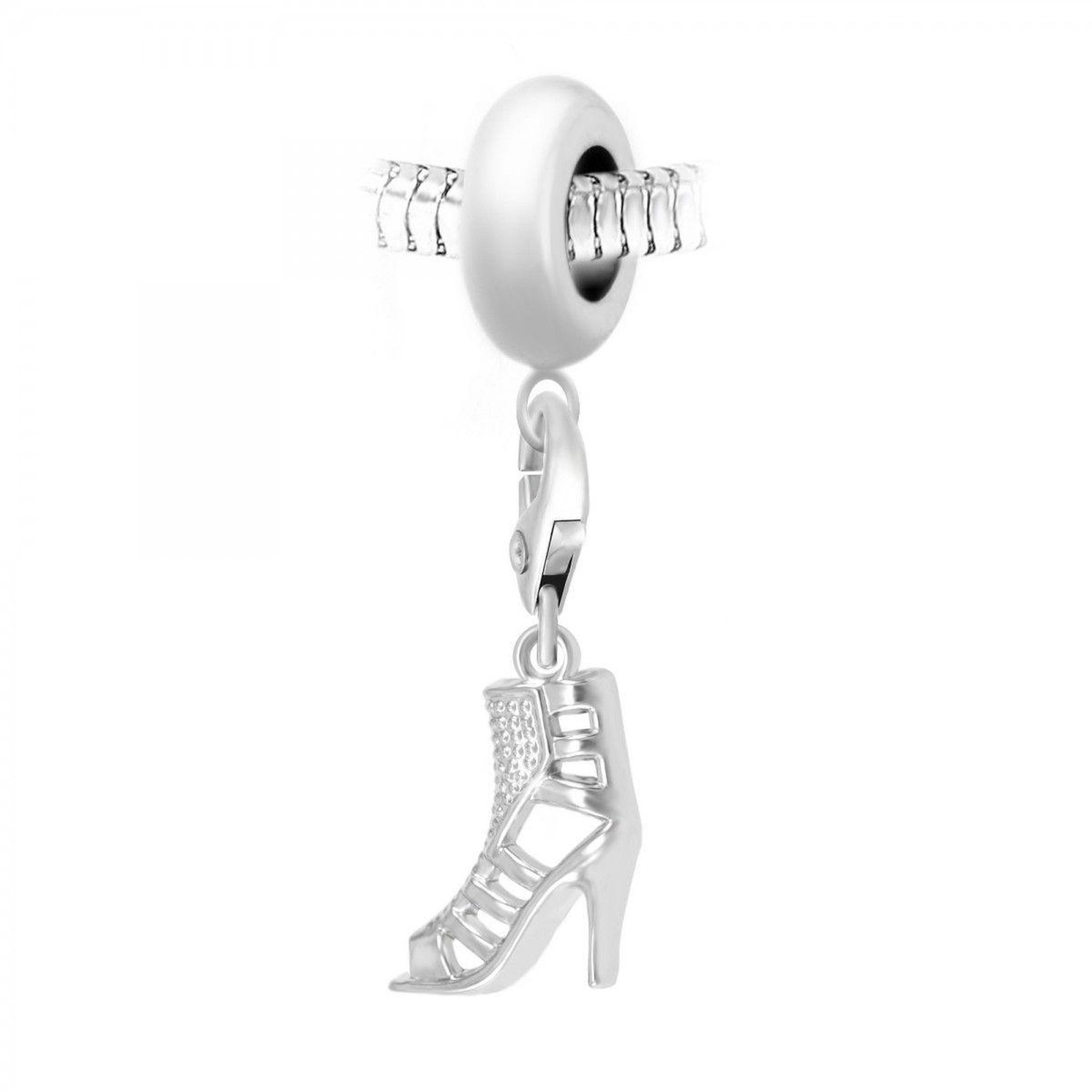 SC CRYSTAL Charm perle SC Crystal en acier avec pendentif talon