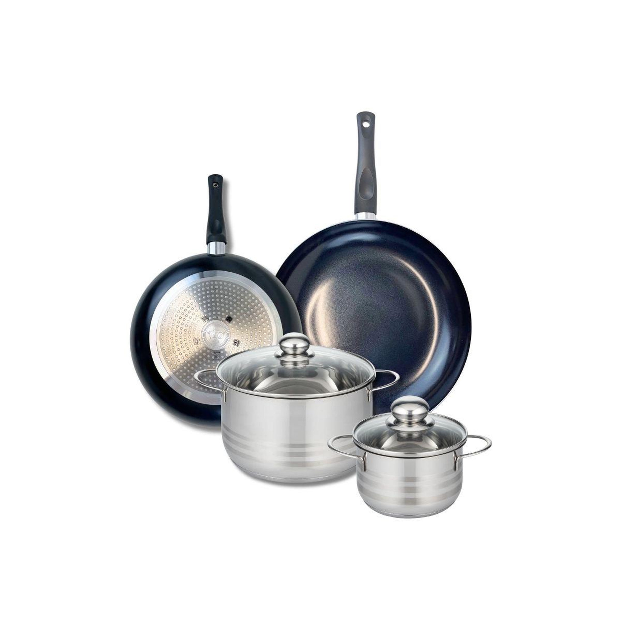 ELO Ensemble de 2 poêles de cuisson 24 et 28 cm et 2 faitouts 14 et 20 cm elo prima brillant