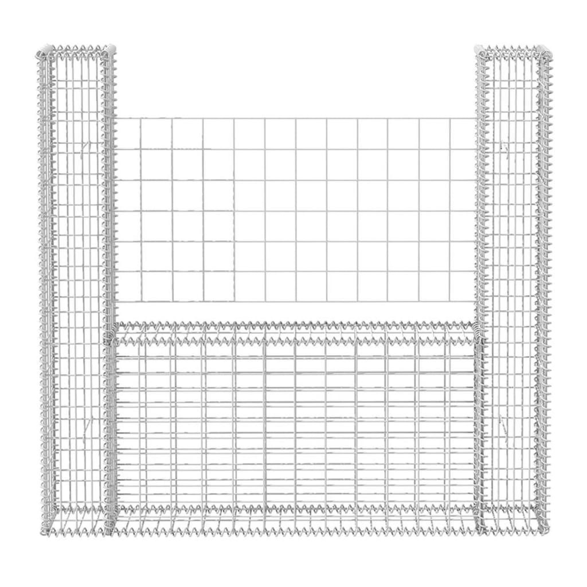 Voir la diapositive 4 : VIDAXL Panier de gabion en forme de U Acier galvanise 160x20x150 cm