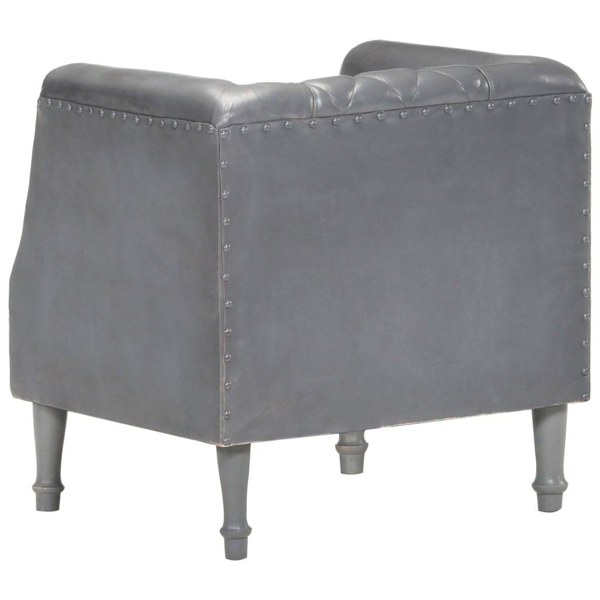 Voir la diapositive 4 : VIDAXL Chaise cabriolet Gris Cuir veritable de chevre