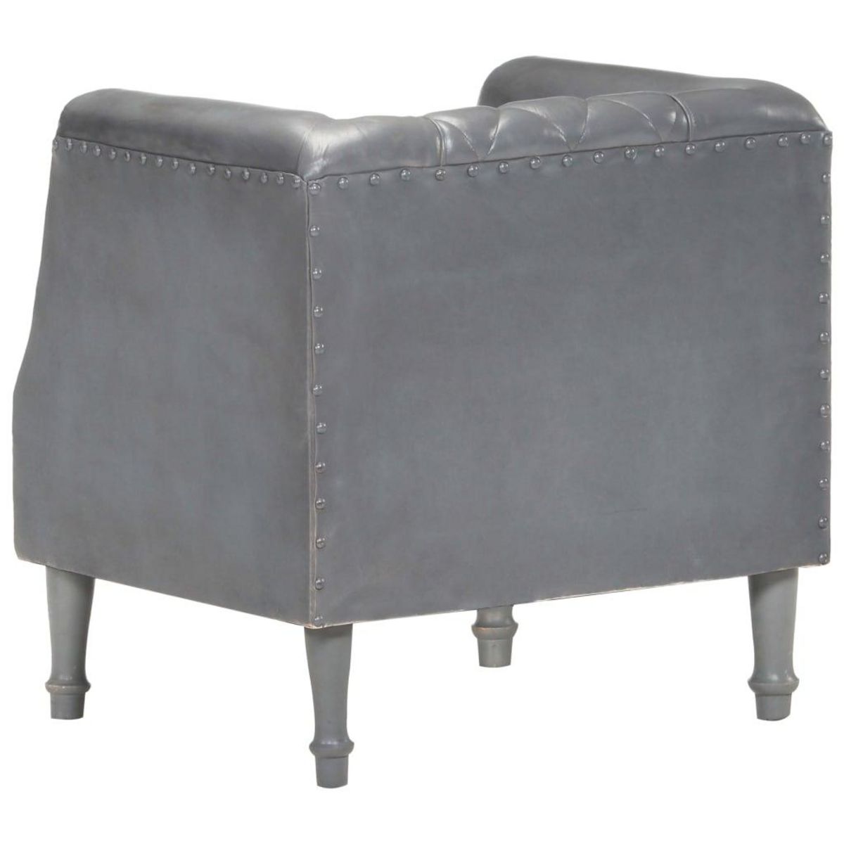 VIDAXL Chaise cabriolet Gris Cuir veritable de chevre