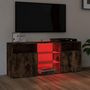 Voir la diapositive 3 : VIDAXL Meuble TV avec lumieres LED Chene fume 120x30x50 cm
