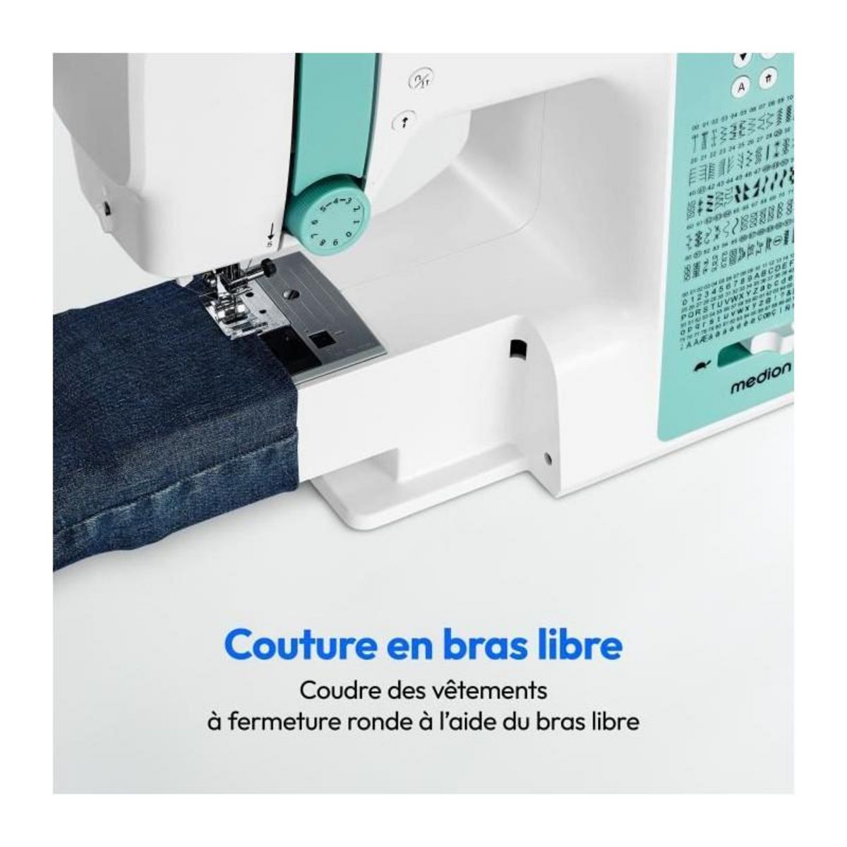 Medion Machine a Coudre Numérique - MEDION - SD 36 - 38W - 270 Points - 700 tr/min - LED - Turquoise