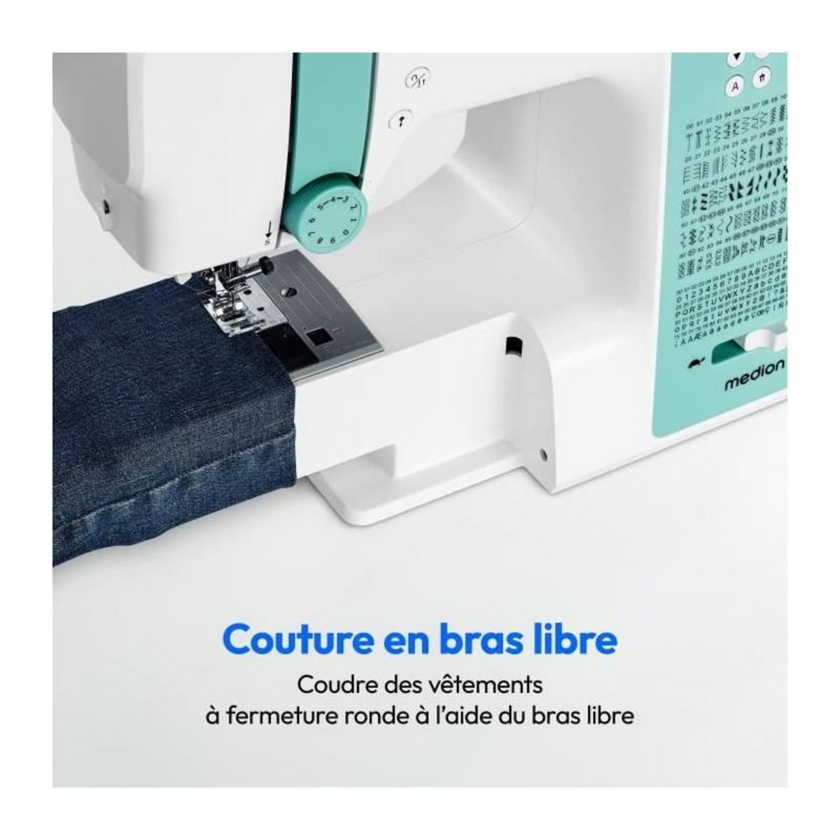 Medion Machine a Coudre Numérique - MEDION - SD 36 - 38W - 270 Points - 700 tr/min - LED - Turquoise