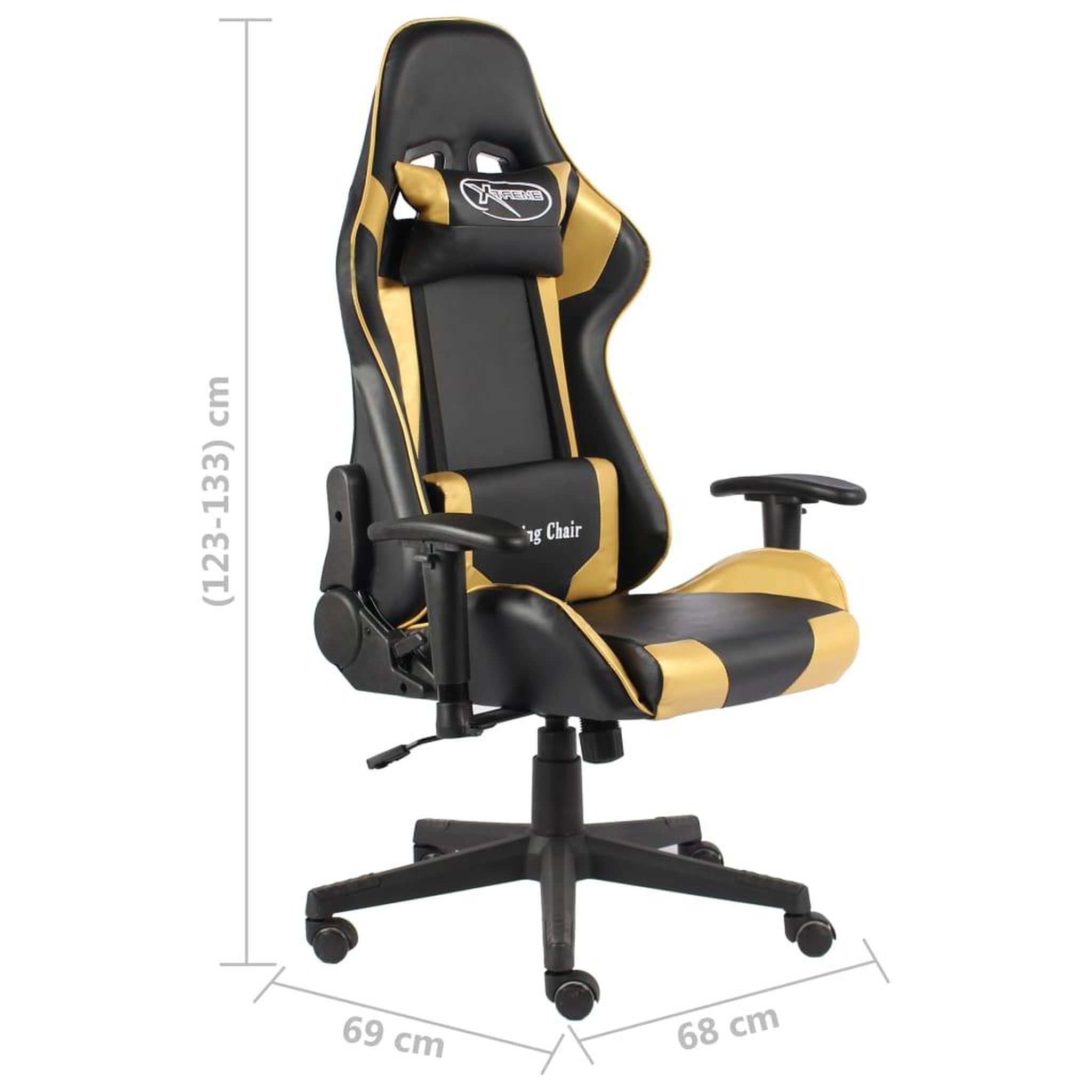 Voir la diapositive 6 : VIDAXL Chaise de jeu pivotante Dore PVC