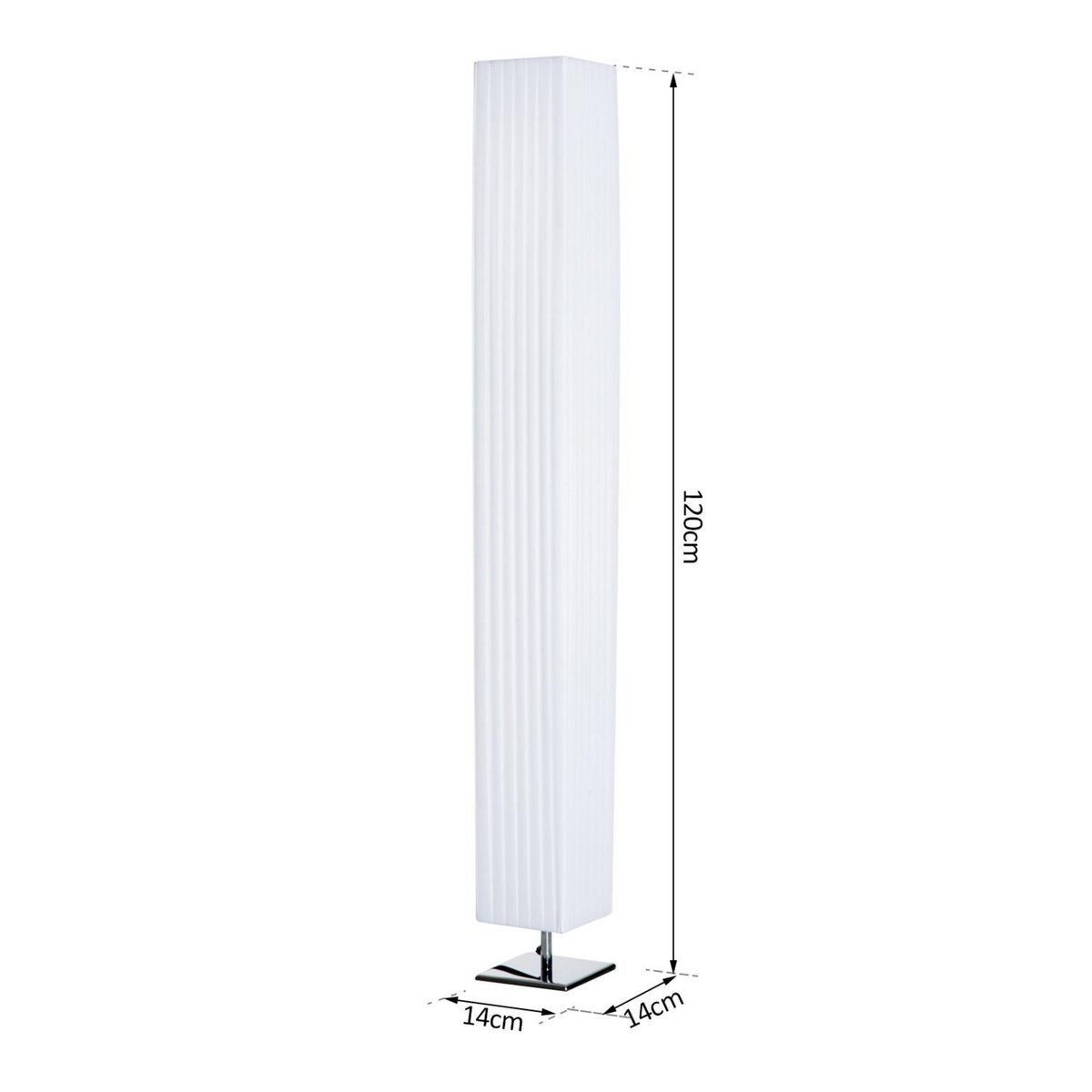 HOMCOM Lampe lampadaire colonne sur pied moderne lumière tamisée 40 W 14L x 14l x 120H cm inox blanc