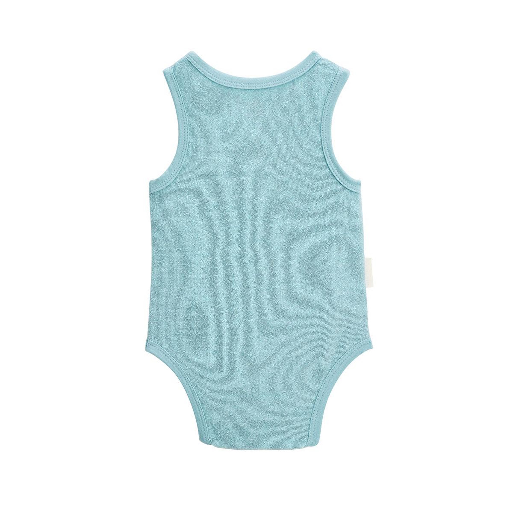Voir la diapositive 4 : Petit Béguin Lot de 2 bodies bébé sans manches en éponge cayo coco