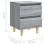 Voir la diapositive 6 : VIDAXL Tables de chevet pieds en bois 2 pcs Sonoma gris 40x35x50 cm