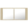 Voir la diapositive 4 : VIDAXL Armoire a miroir a LED de bain Chene sonoma 100x12x45 Acrylique
