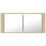 Voir la diapositive 4 : VIDAXL Armoire a miroir a LED de bain Chene sonoma 100x12x45 Acrylique