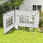 Voir la diapositive 2 : OUTSUNNY Lot de 2 parois latérales pour tonnelle 3 x 3 m ou 3 x 4 m - bâches de barnum 295 x 195 cm blanc