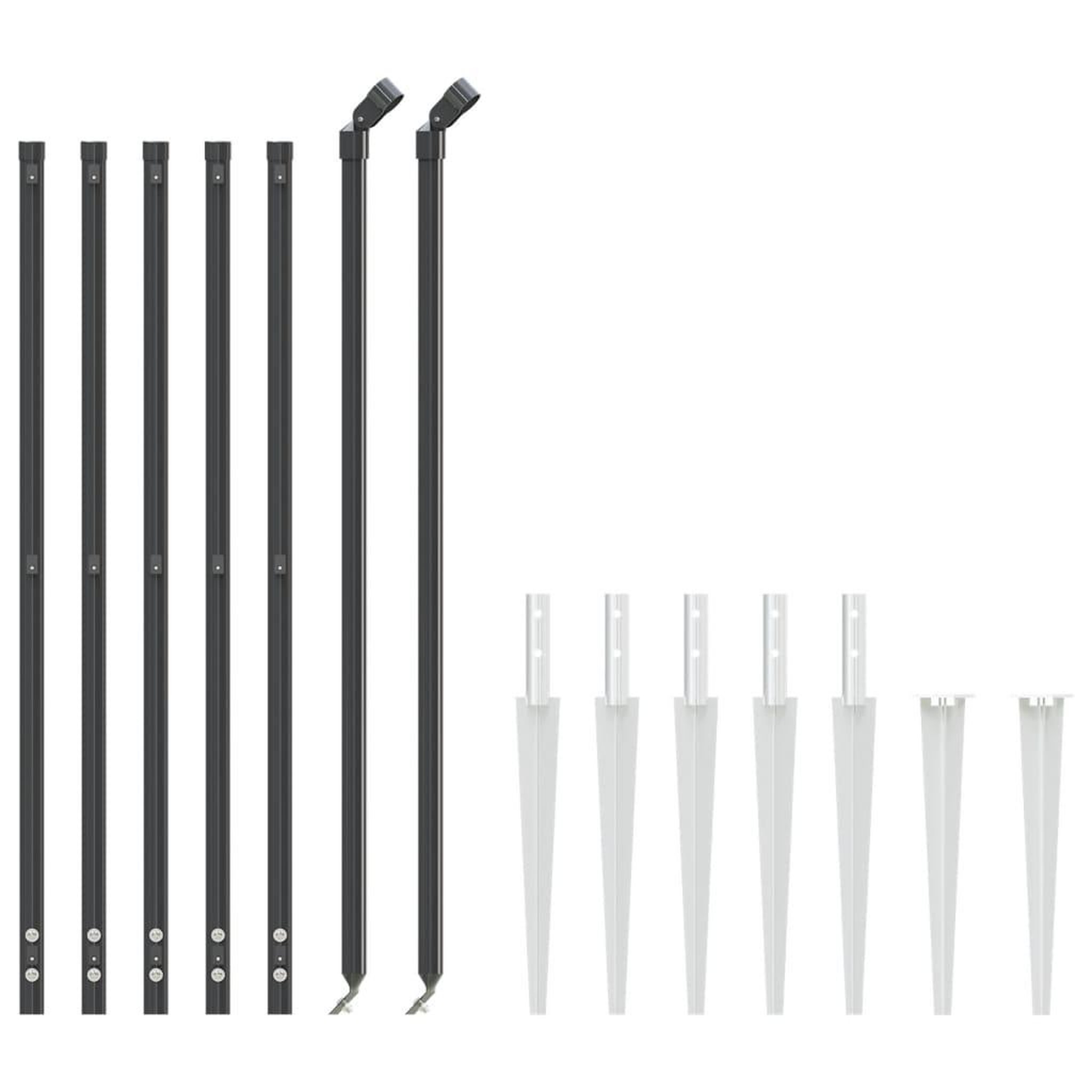 Voir la diapositive 3 : VIDAXL Cloture en treillis metallique et ancrage anthracite 1x10 m