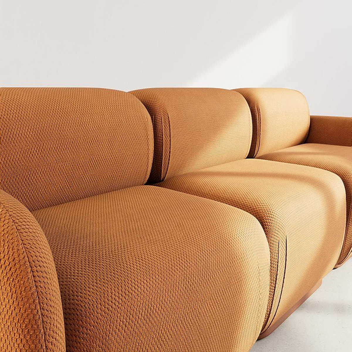 LISA DESIGN Penelope - canapé droit modulable 3 places en velours texturé