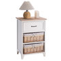 Voir la diapositive 1 : IDIMEX Table de chevet PROVENCE, 1 tiroir et 2 paniers, blanc