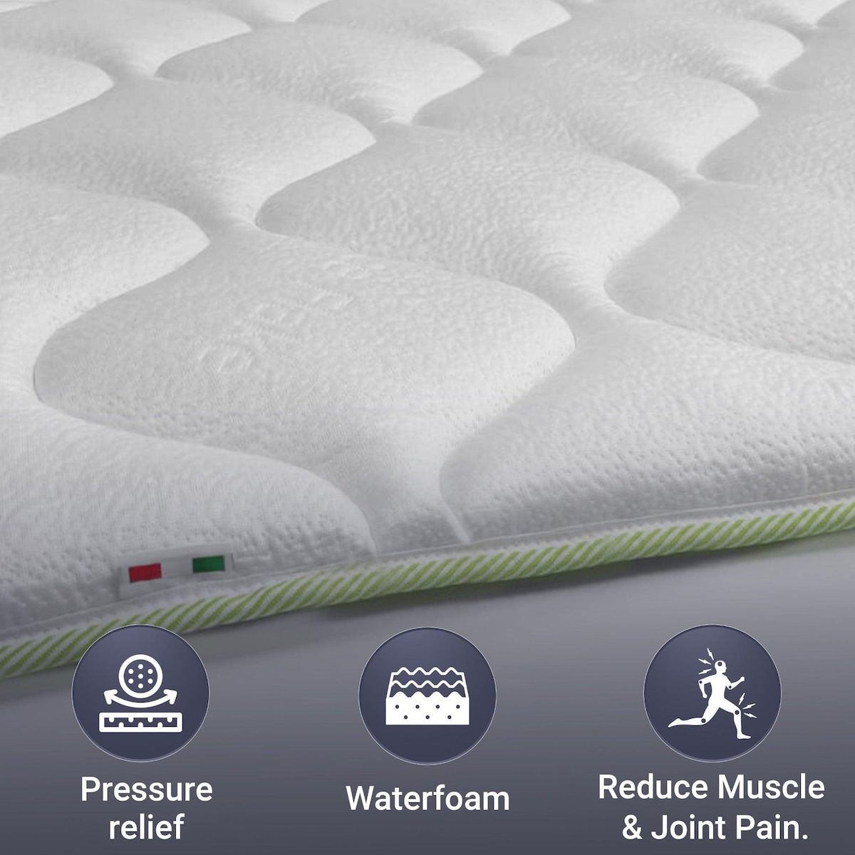 THE WHITE STONE Surmatelas Rafraîchissant 80x190 cm avec Élastiques | Correcteur de Matelas avec Technologie Cooler | Hauteur 4 cm