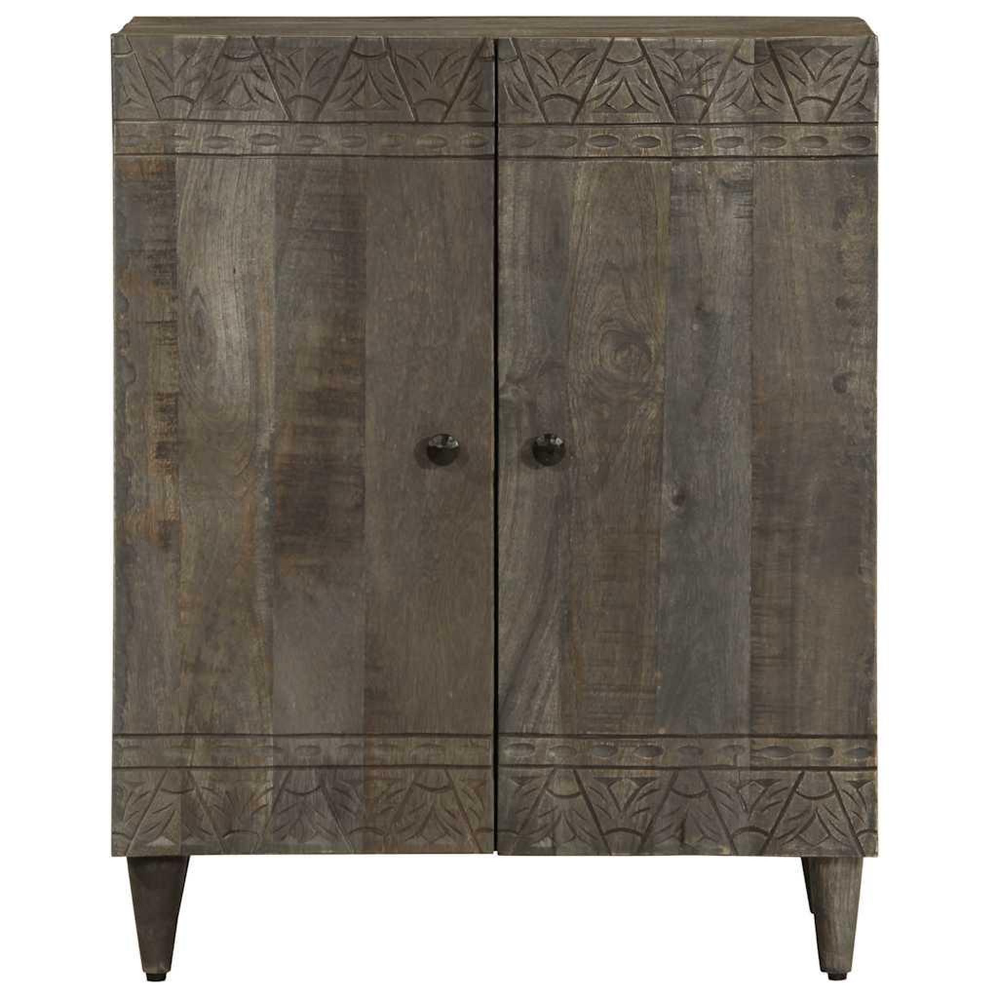 Voir la diapositive 2 : VIDAXL Buffet gris clair 60x33,5x75 cm bois de manguier massif