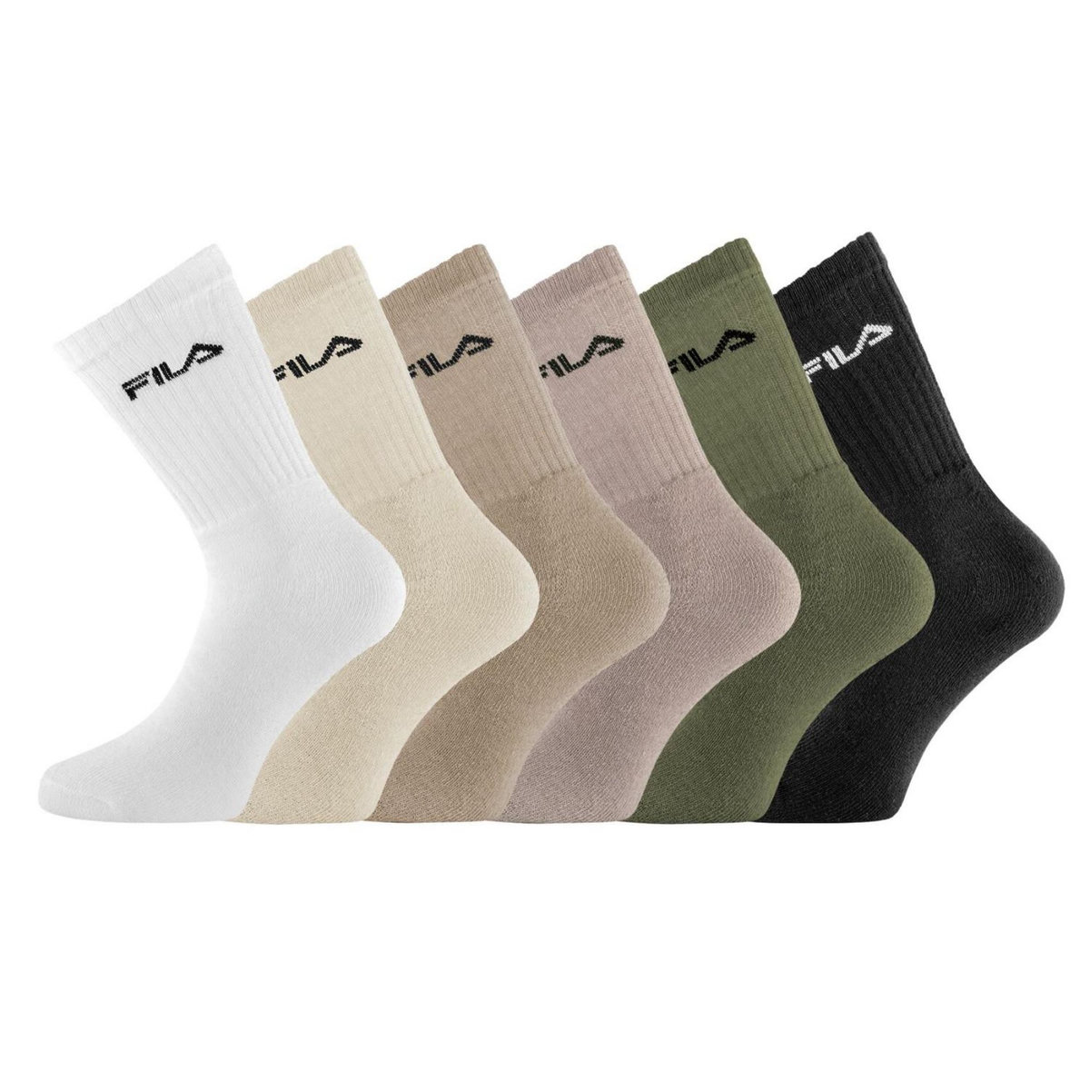 FILA Lot de 6 paires de tennis homme F9581 Natural