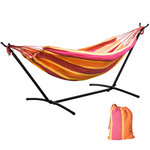 OUTSUNNY Hamac de jardin avec support en métal époxy hamac sur pied 1 place charge max. 120 Kg sac transport rouge