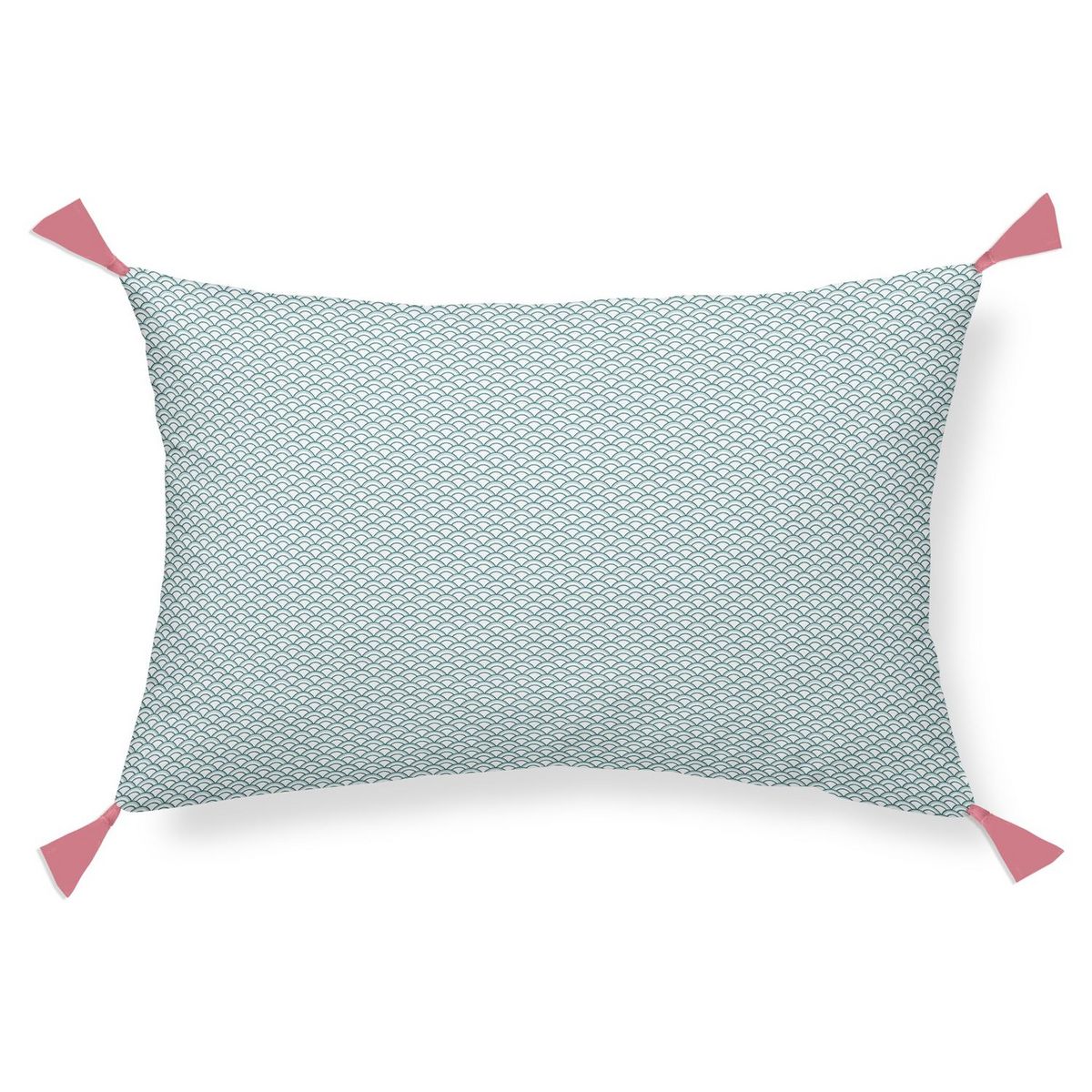 TODAY Coussin fantaisie forme rectangle en coton avec pompons Aurora TROPIK SUMMER