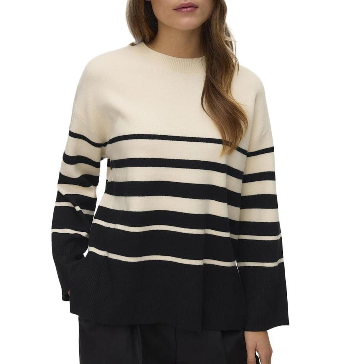 Vero Moda Pull /Noir à rayures Femme Vero Moda Saba