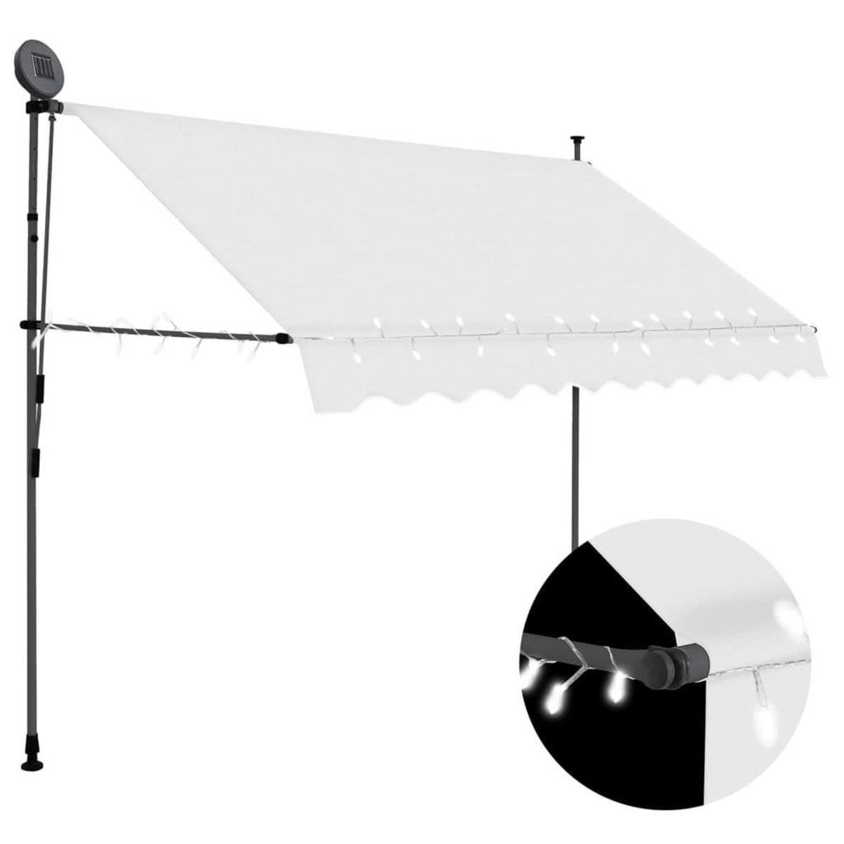 VIDAXL Auvent manuel retractable avec LED 300 cm Creme