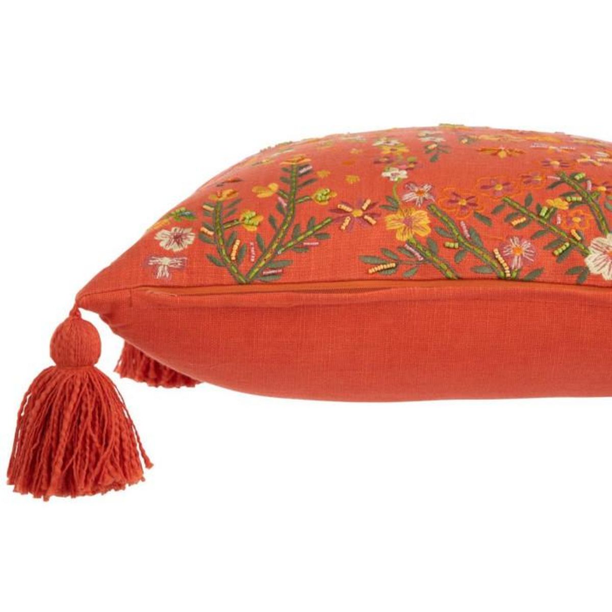 Paris Prix Coussin Design Fleurs  Mexican  45x45cm Orange