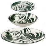 Service d'assiettes 18 pièces porcelaine palme vert  