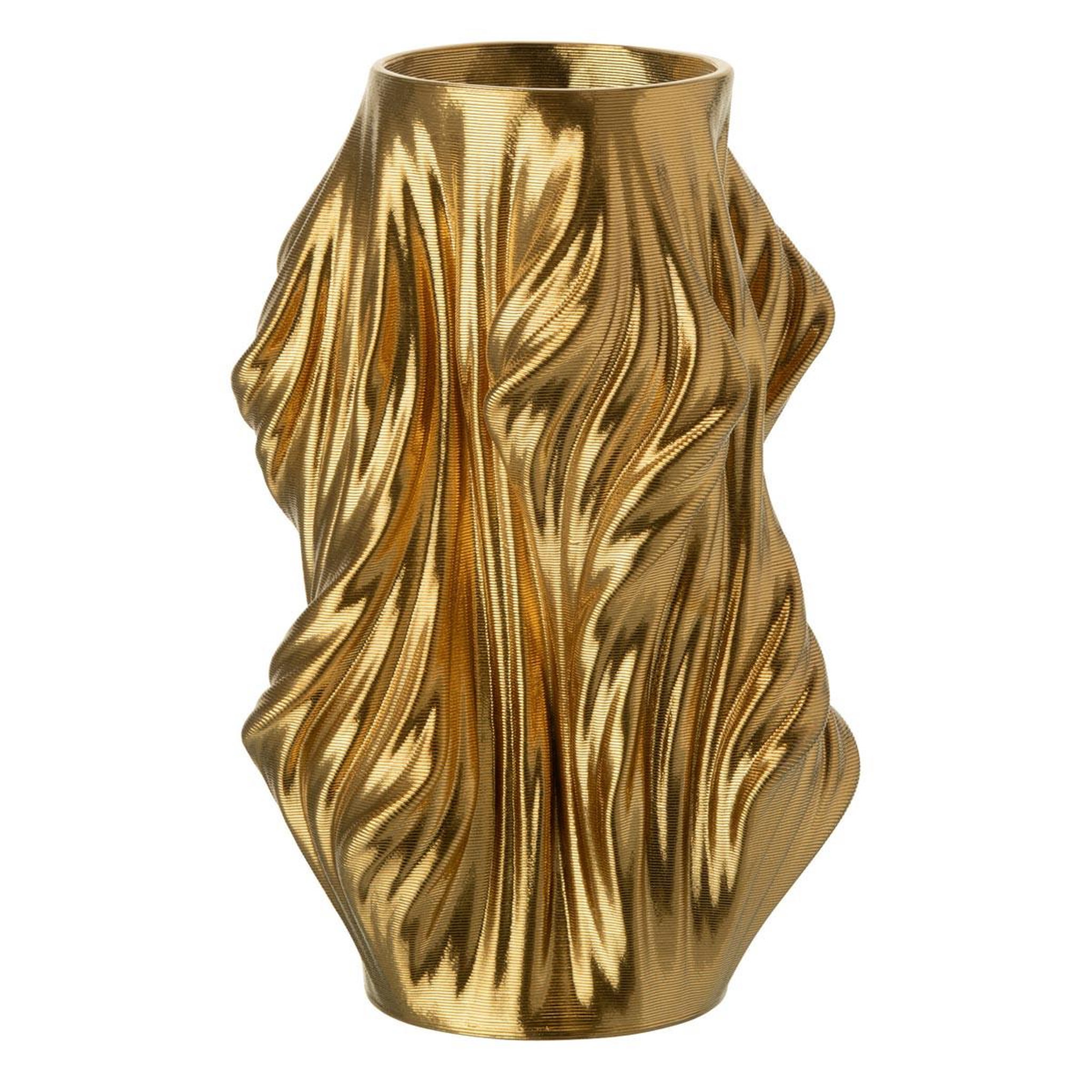 J-LINE Vase déco en porcelaine  impression 3d  28cm doré