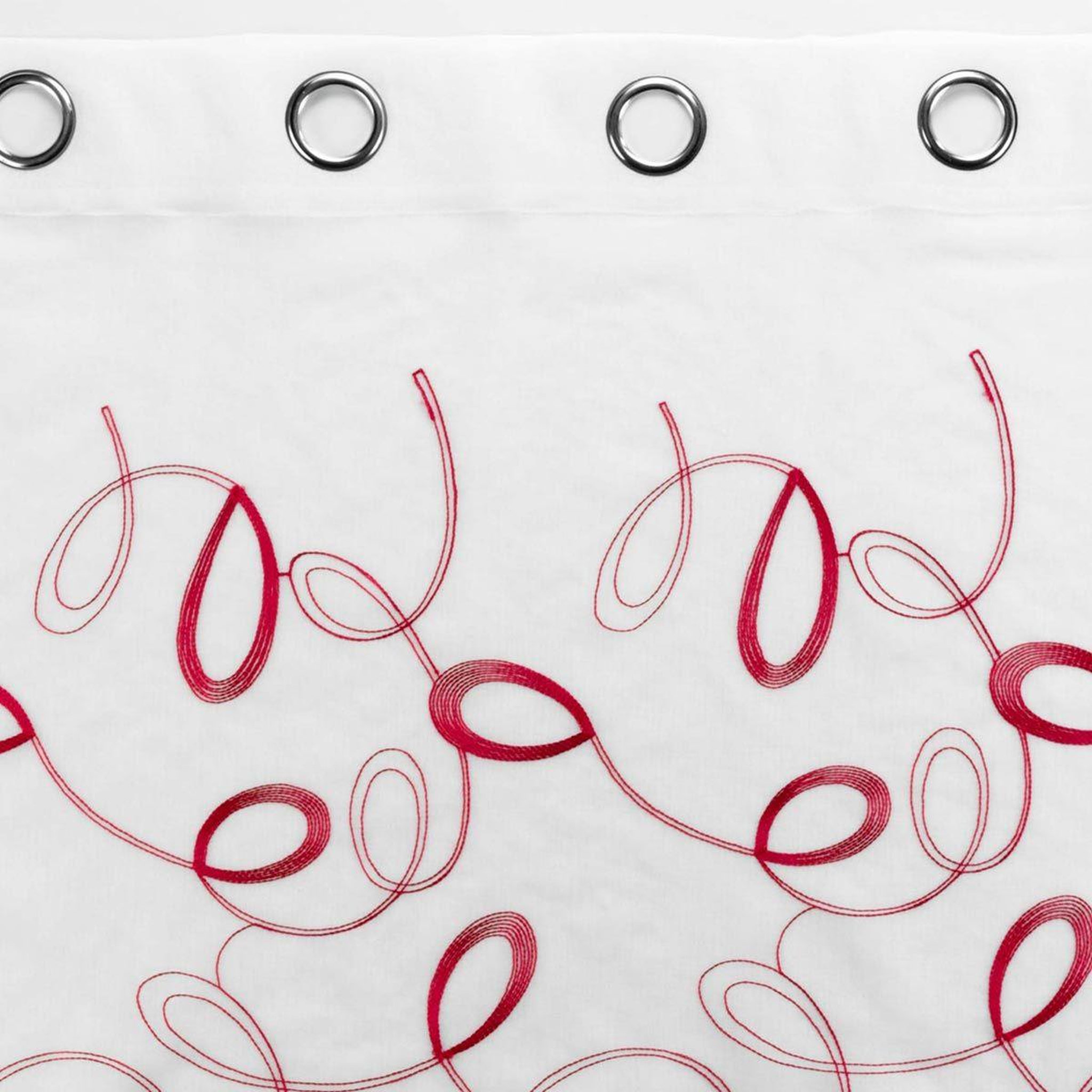 Voir la diapositive 3 : Douceur d'Intérieur Rideau voilage à œillets  hoops  140x280cm rouge