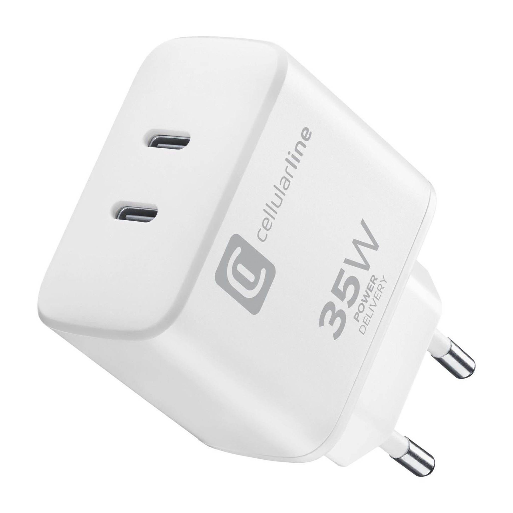 Voir la diapositive 2 : CELLULAR LINE Cellularline dual charger 35w universel blanc secteur intérieur