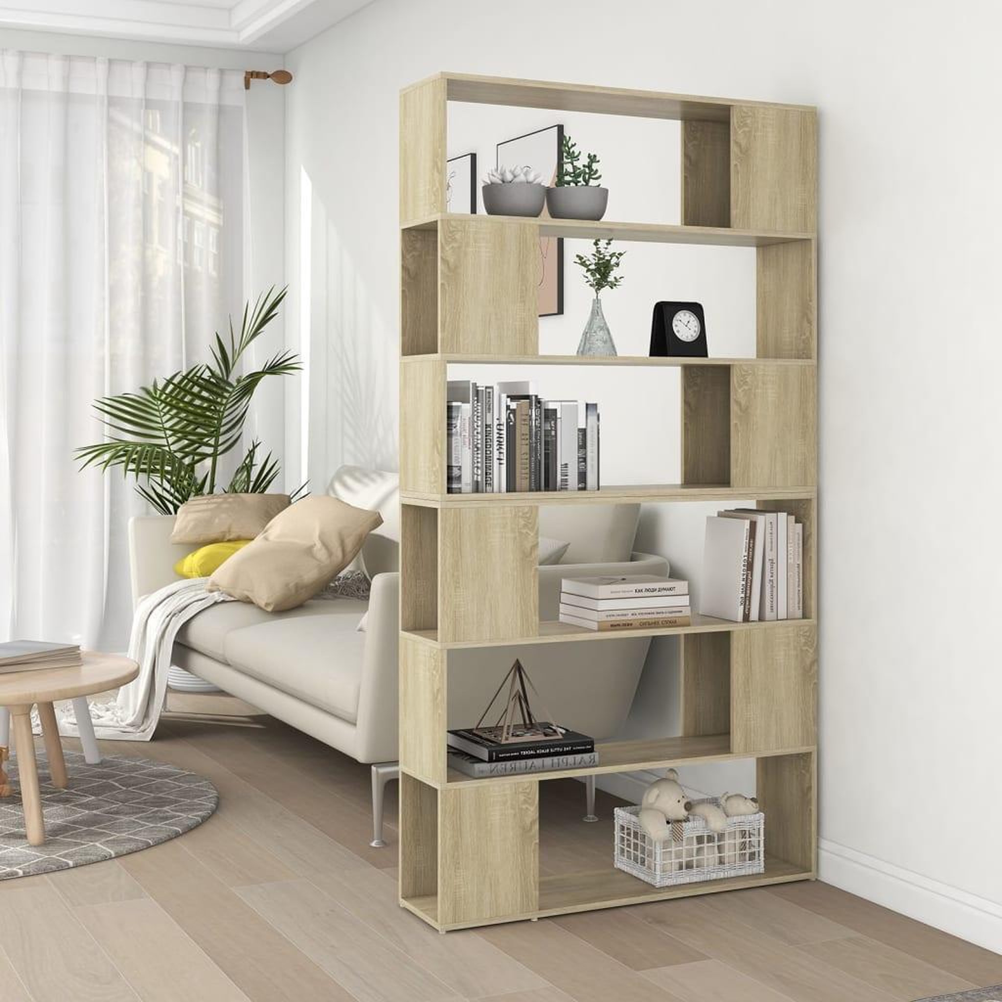 VIDAXL Bibliotheque/Separateur de piece Chene Sonoma 100x24x188 cm
