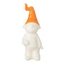 Voir la diapositive 1 : Paris Prix Statuette Déco  Nain  29cm Blanc & Orange